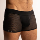 Boxer Effetto Jockstrap a Rete Nero