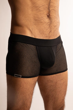 Boxer Effetto Jockstrap a Rete Nero