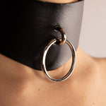 Collare, Anello metallo, Eco Pelle, sexy shop, bdsm