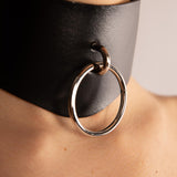 Collare, Anello metallo, Eco Pelle, sexy shop, bdsm