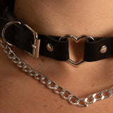 collare, catena, ecopelle, cuore, sexy shop