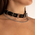 collare, catena, ecopelle, cuore, sexy shop