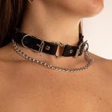 collare, catena, ecopelle, cuore, sexy shop