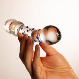 Dildo Curvo con Fiore in Vetro
