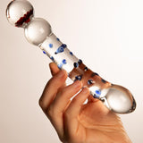 Dildo Curvo con Fiore in Vetro