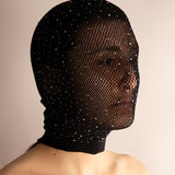 Maschera a Rete con Cristalli Nera