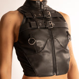 Namilia Piercing Top in Eco Pelle