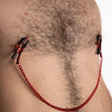 Pinze per Capezzoli Con Catena Rossa