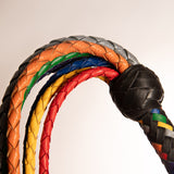 Rainbow Frusta con Frange in Pelle