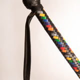 Rainbow Frusta con Frange in Pelle