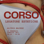 locandina corso workshop legature estetiche shibari, sexy shop, fetish, bdsm