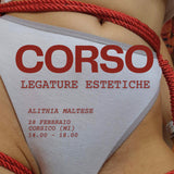 locandina corso workshop legature estetiche shibari, sexy shop, fetish, bdsm