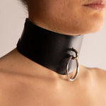 Collare, Anello metallo, Eco Pelle, sexy shop, bdsm