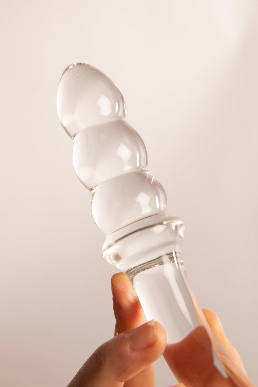 Dildo Doppio in Vetro Trasparente