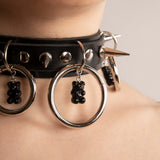 Gummy Princess Collare con Borchie e Anelli Nero