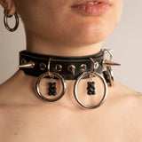 Gummy Princess Collare con Borchie e Anelli Nero